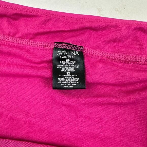NWT Catalina Swimwear Pink Faux Wrap Skort Skirt W/ Shorts Plus Size 3X Stretch - Picture 5 of 11